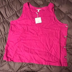 Jules and Leopold fuchsia linen top 3x